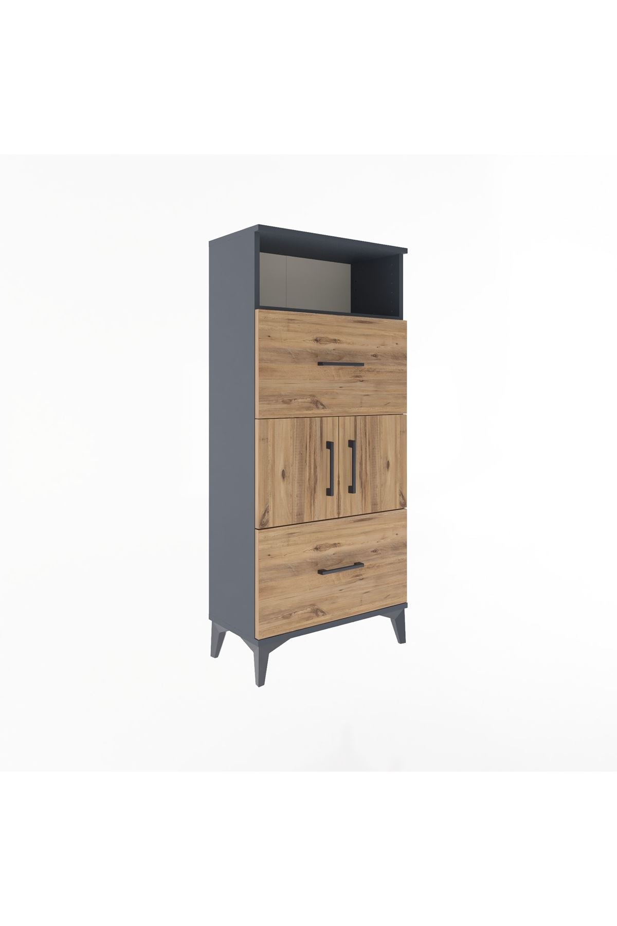 Arges Dolap 2 Raflı 2 Çekmeceli 2 Kapaklı 60x30x134 - S17M098V6A