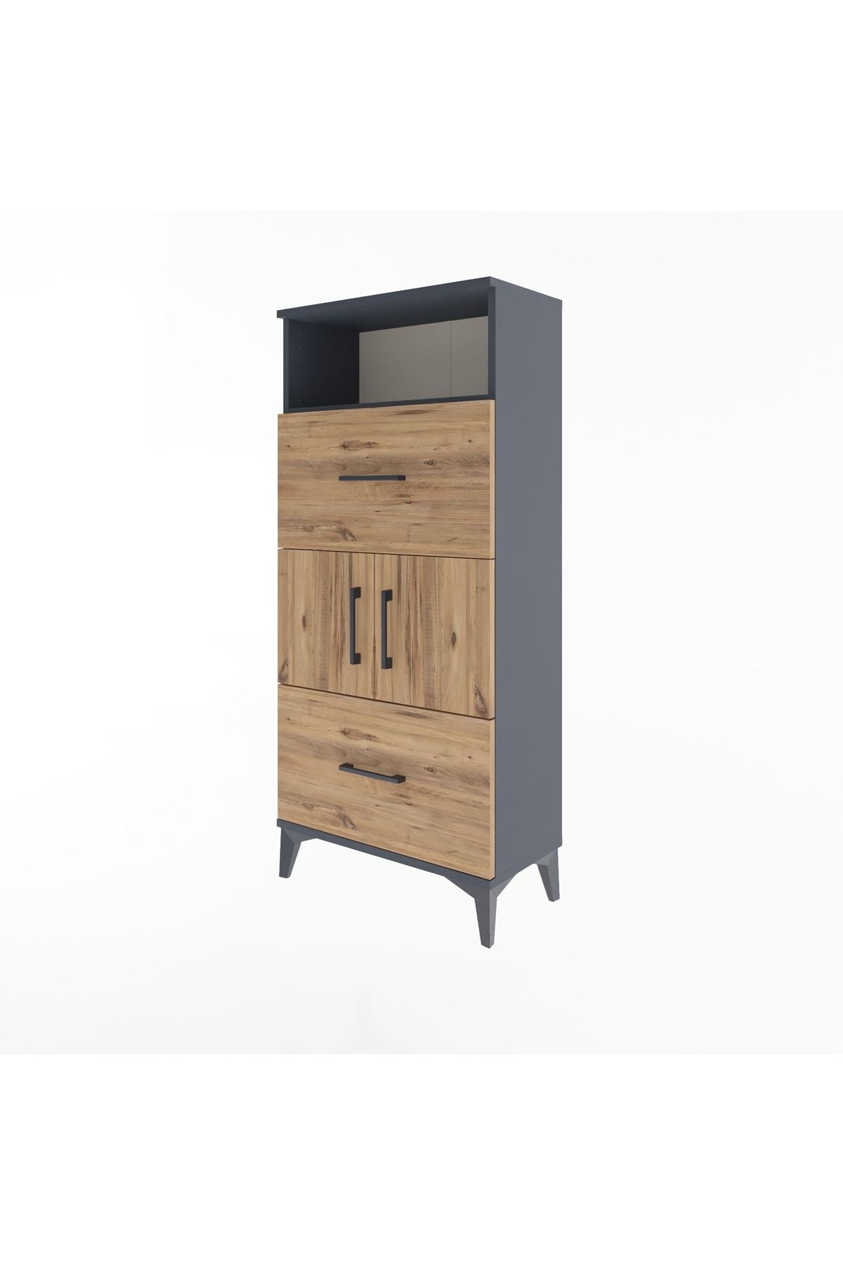 Arges Dolap 2 Raflı 2 Çekmeceli 2 Kapaklı 60x30x134 - S17M098V6A