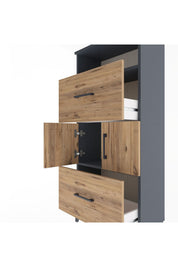 Arges Dolap 2 Raflı 2 Çekmeceli 2 Kapaklı 60x30x134 - S17M098V6A