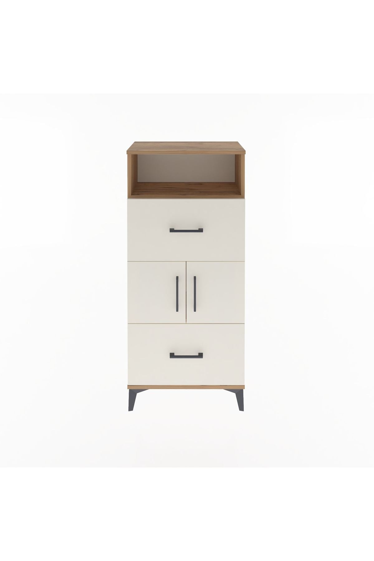 Arges Dolap 2 Raflı 2 Çekmeceli 2 Kapaklı 60x30x134 - S17M098V7A