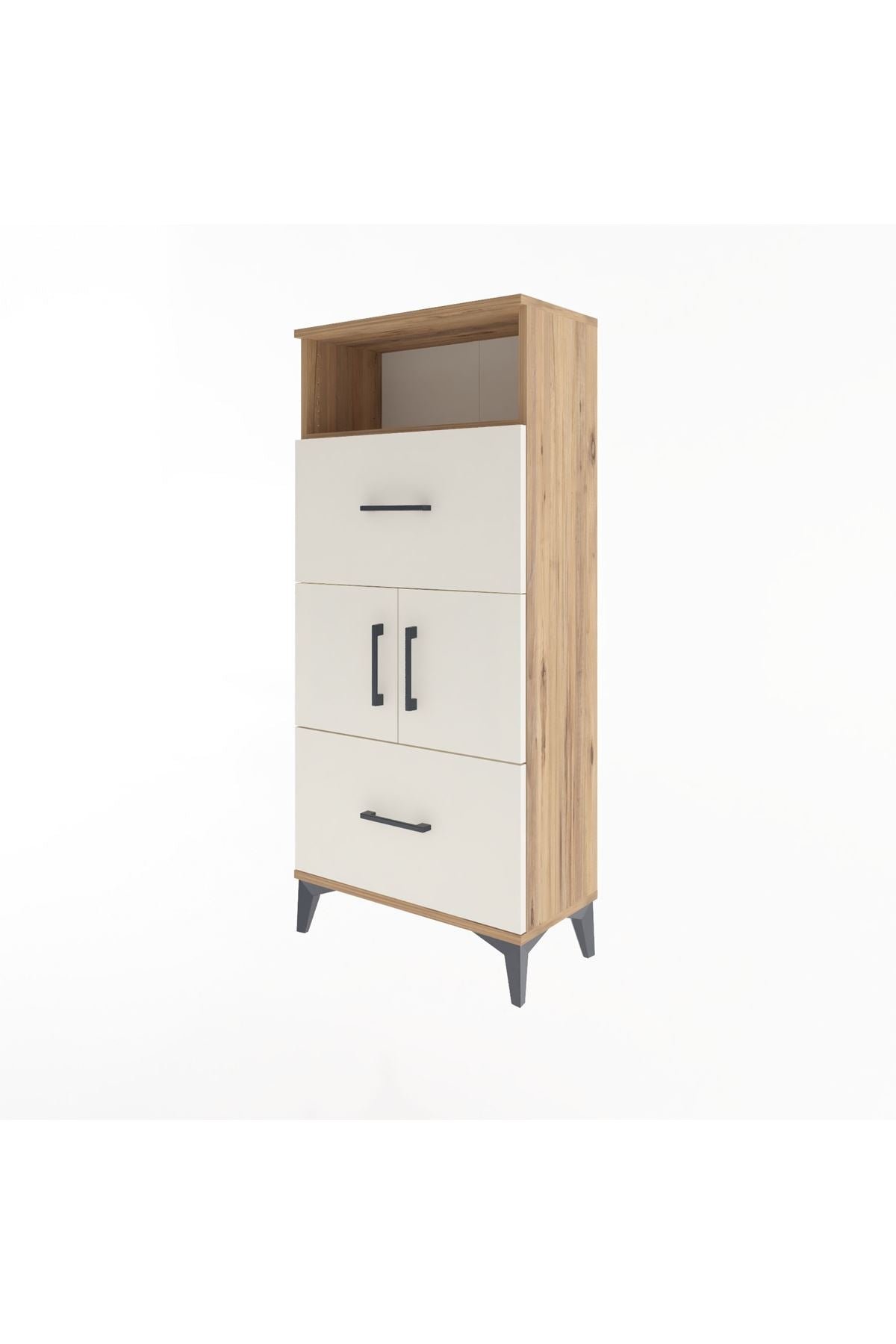 Arges Dolap 2 Raflı 2 Çekmeceli 2 Kapaklı 60x30x134 - S17M098V7A