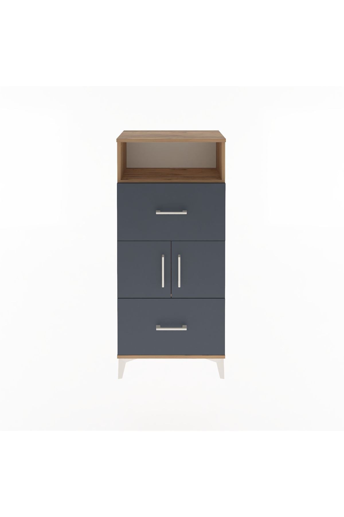 Arges Dolap 2 Raflı 2 Çekmeceli 2 Kapaklı 60x30x134 - S17M098V8A