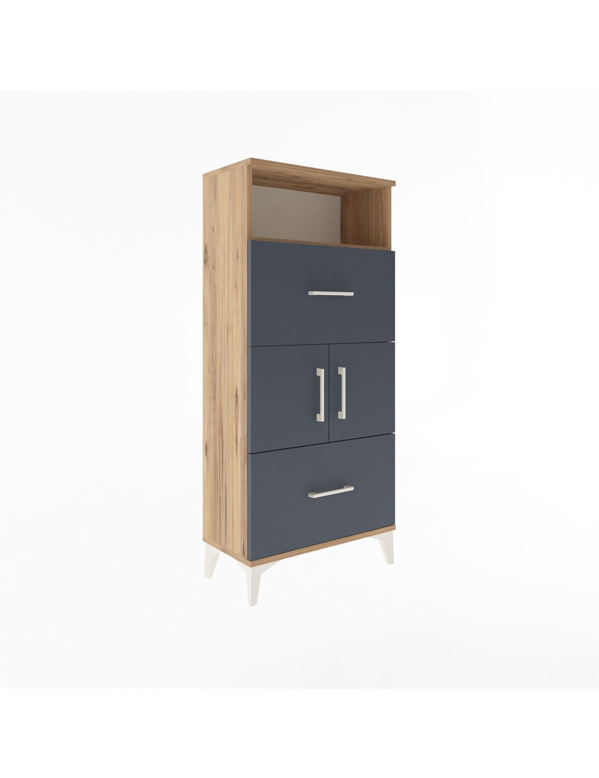 Arges Dolap 2 Raflı 2 Çekmeceli 2 Kapaklı 60x30x134 - S17M098V8A