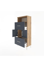 Arges Dolap 2 Raflı 2 Çekmeceli 2 Kapaklı 60x30x134 - S17M098V8A