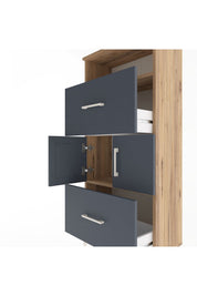 Arges Dolap 2 Raflı 2 Çekmeceli 2 Kapaklı 60x30x134 - S17M098V8A