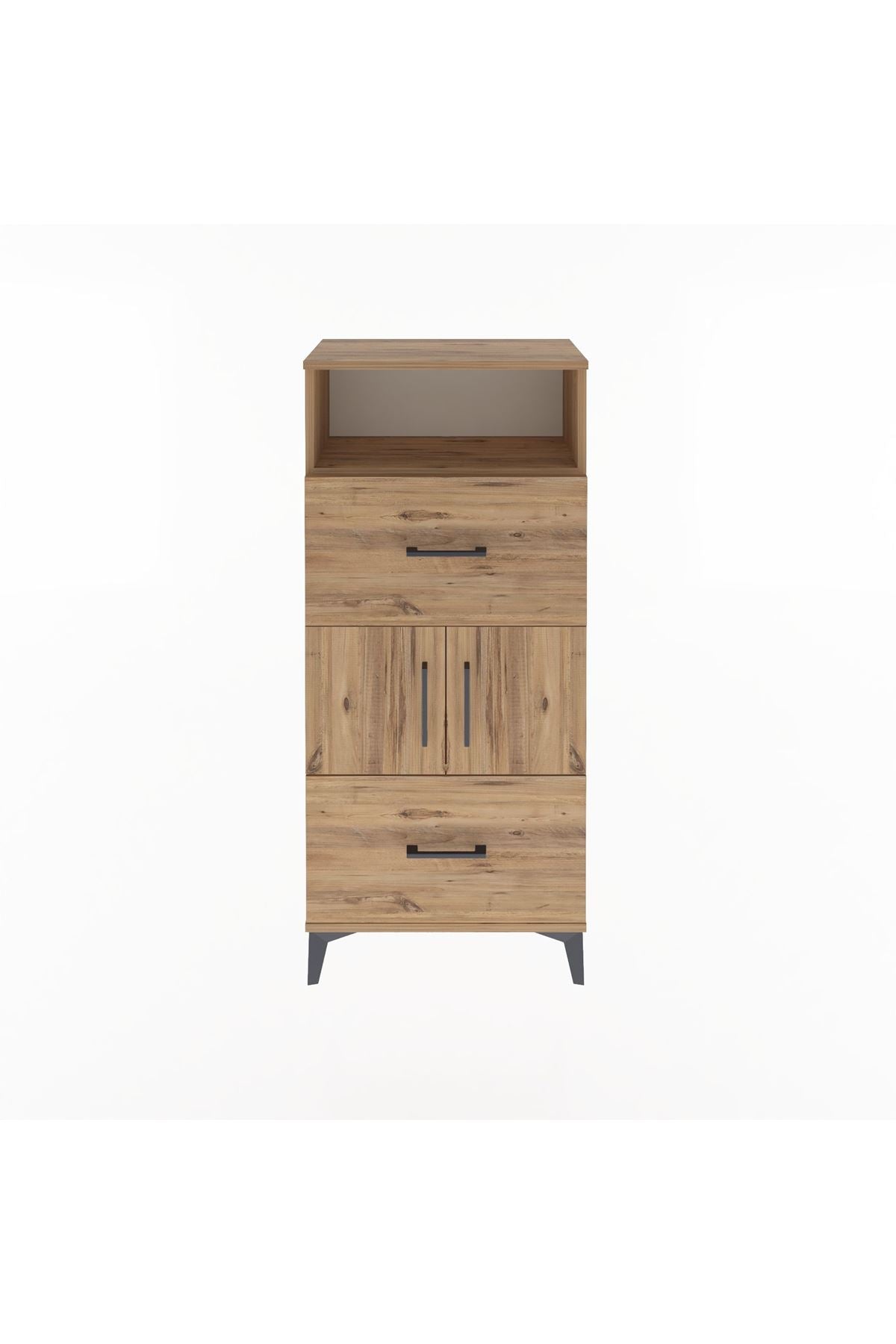 Arges Dolap 2 Raflı 2 Çekmeceli 2 Kapaklı 60x30x134 - S17M098V9A