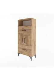 Arges Dolap 2 Raflı 2 Çekmeceli 2 Kapaklı 60x30x134 - S17M098V9A