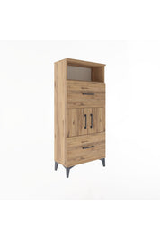 Arges Dolap 2 Raflı 2 Çekmeceli 2 Kapaklı 60x30x134 - S17M098V9A