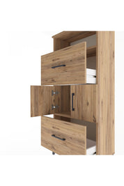 Arges Dolap 2 Raflı 2 Çekmeceli 2 Kapaklı 60x30x134 - S17M098V9A
