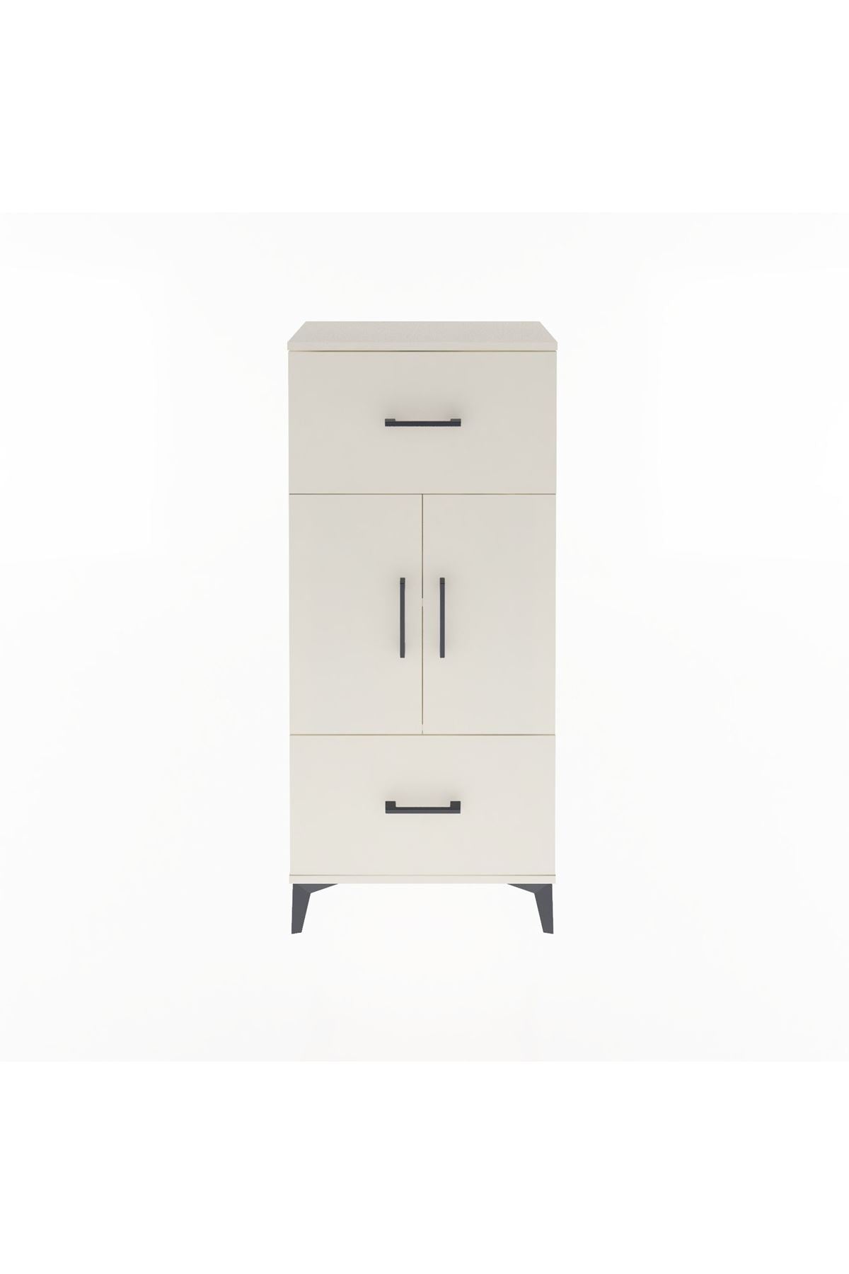 Arges Dolap 2 Raflı 2 Çekmeceli 2 Kapaklı 60x30x134 - S17M099V1A