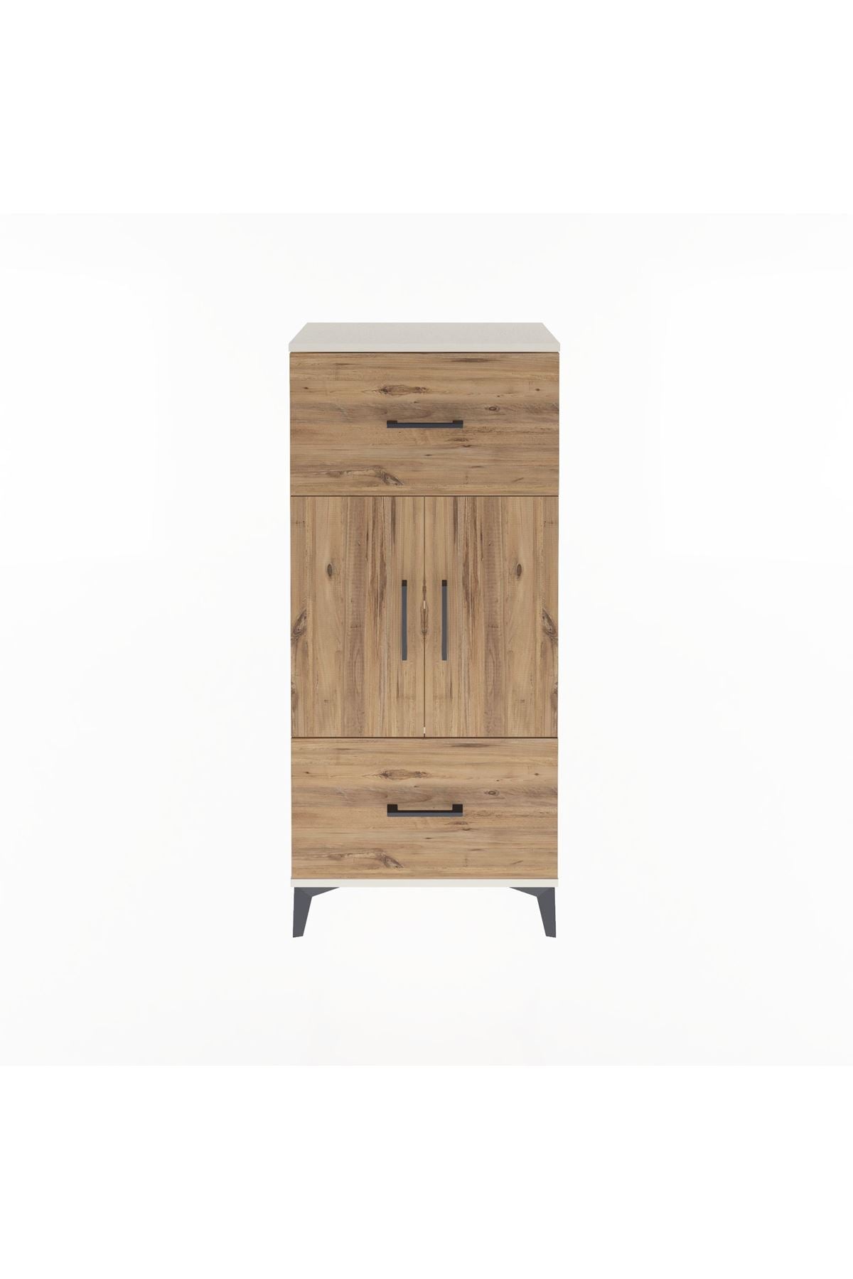 Arges Dolap 2 Raflı 2 Çekmeceli 2 Kapaklı 60x30x134 - S17M099V3A