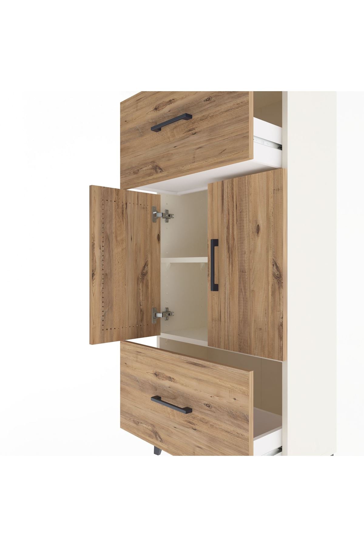 Arges Dolap 2 Raflı 2 Çekmeceli 2 Kapaklı 60x30x134 - S17M099V3A