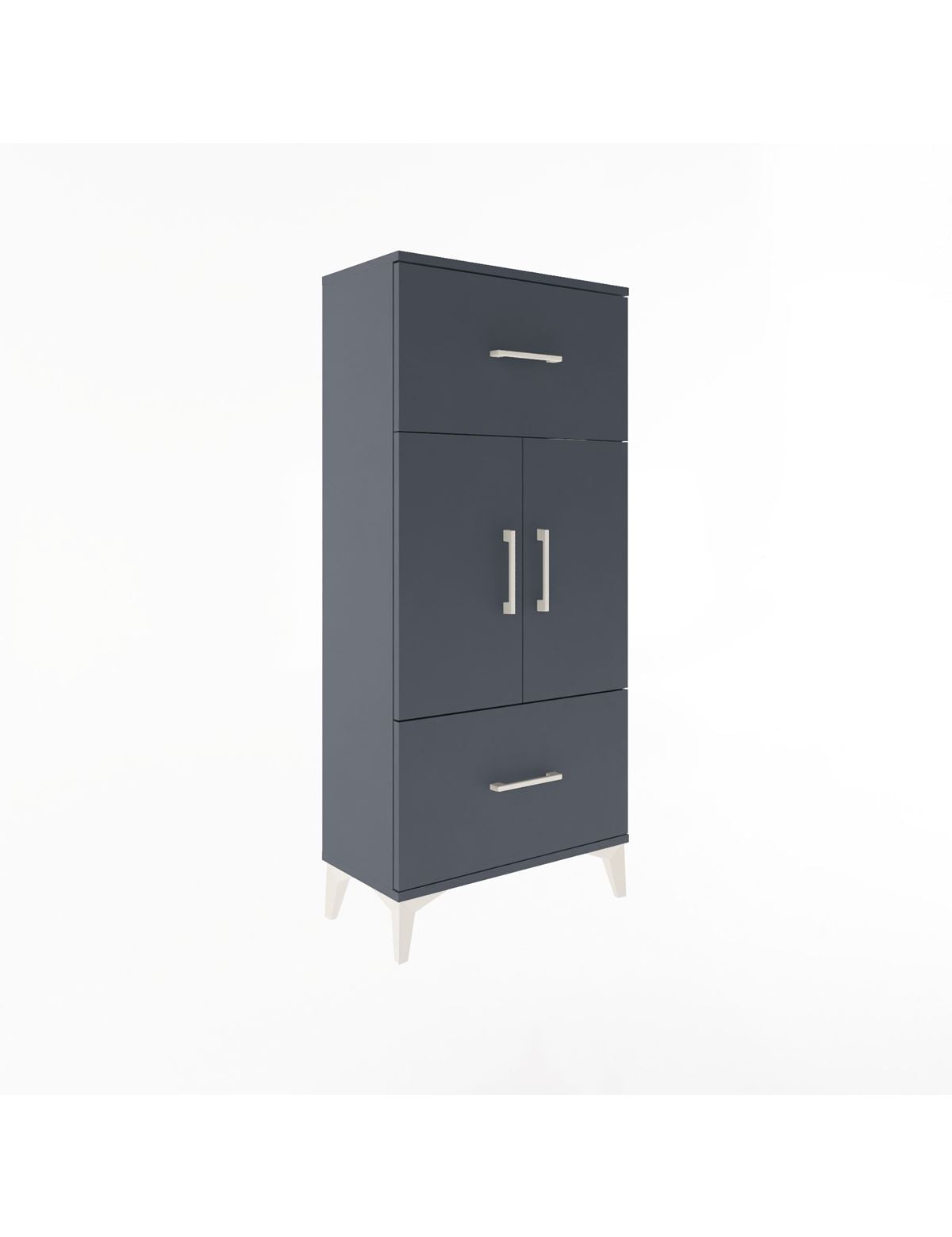 Arges Dolap 2 Raflı 2 Çekmeceli 2 Kapaklı 60x30x134 - S17M099V5A