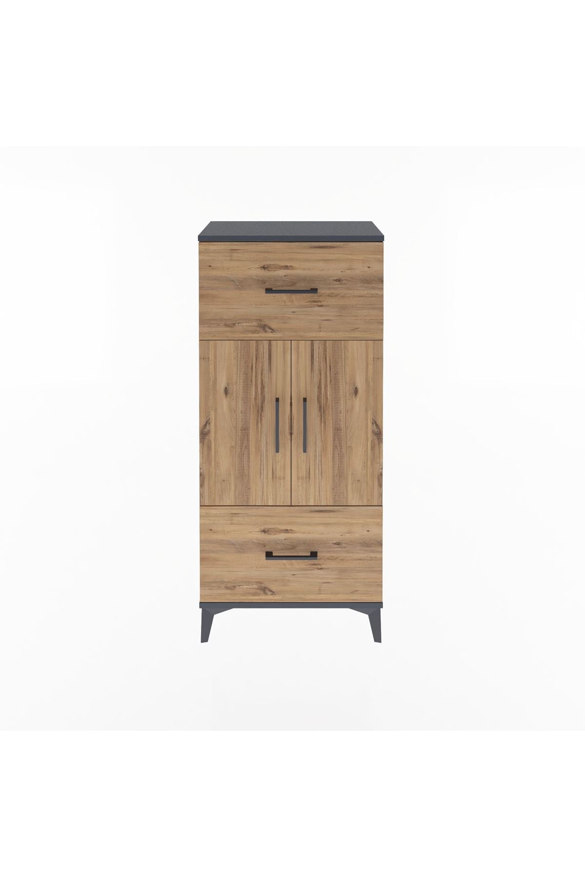 Arges Dolap 2 Raflı 2 Çekmeceli 2 Kapaklı 60x30x134 - S17M099V6A