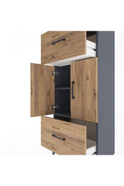 Arges Dolap 2 Raflı 2 Çekmeceli 2 Kapaklı 60x30x134 - S17M099V6A