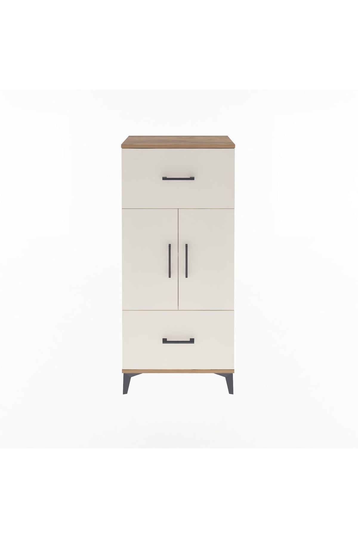 Arges Dolap 2 Raflı 2 Çekmeceli 2 Kapaklı 60x30x134 - S17M099V7A