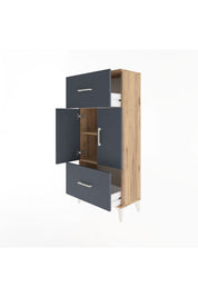 Arges Dolap 2 Raflı 2 Çekmeceli 2 Kapaklı 60x30x134 - S17M099V8A