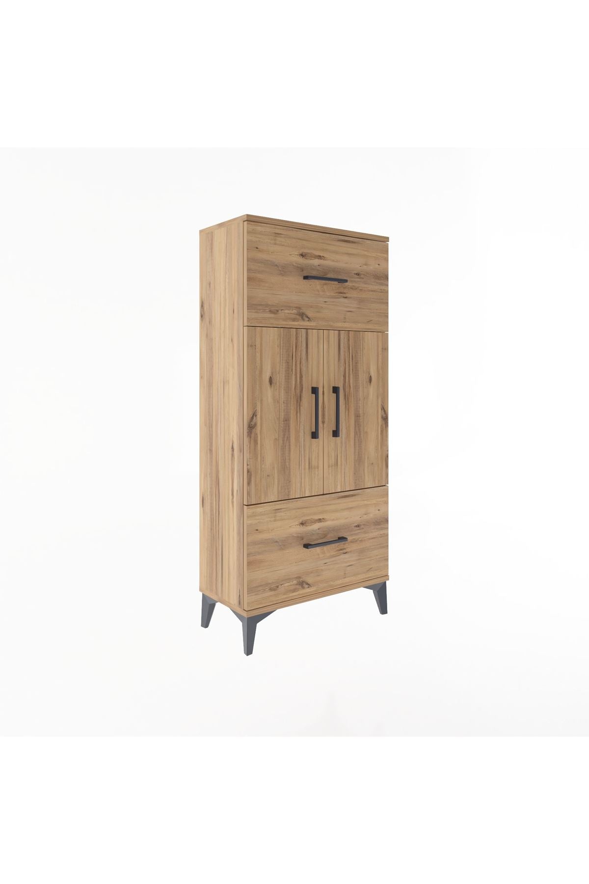 Arges Dolap 2 Raflı 2 Çekmeceli 2 Kapaklı 60x30x134 - S17M099V9A