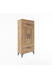 Arges Dolap 2 Raflı 2 Çekmeceli 2 Kapaklı 60x30x134 - S17M099V9A