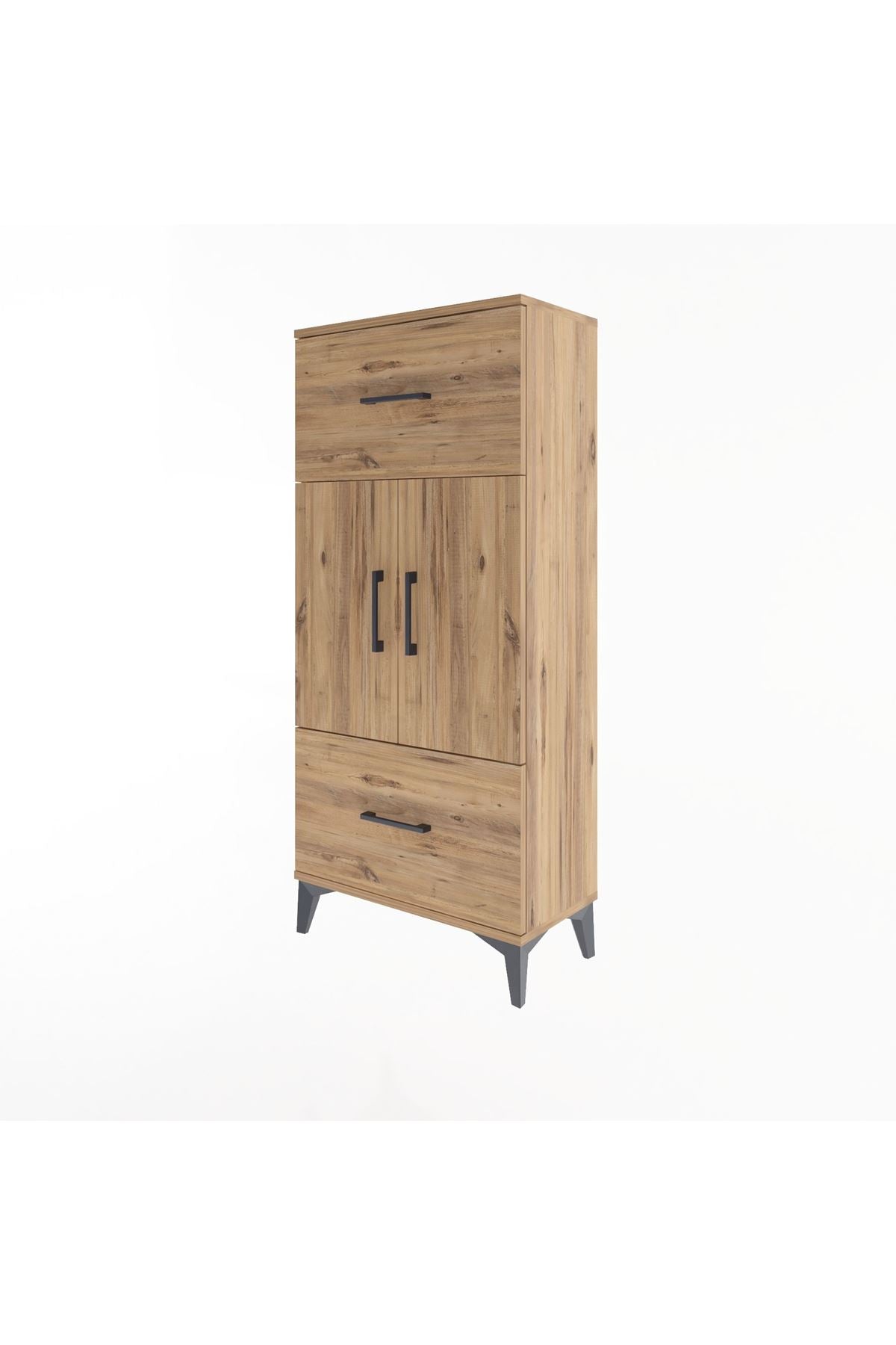 Arges Dolap 2 Raflı 2 Çekmeceli 2 Kapaklı 60x30x134 - S17M099V9A
