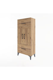 Arges Dolap 2 Raflı 2 Çekmeceli 2 Kapaklı 60x30x134 - S17M099V9A