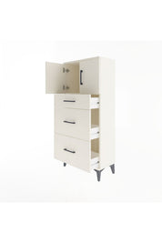 Arges Dolap Tek Raflı 3 Çekmeceli 2 Kapaklı 60x30x134 - S17M100V1A
