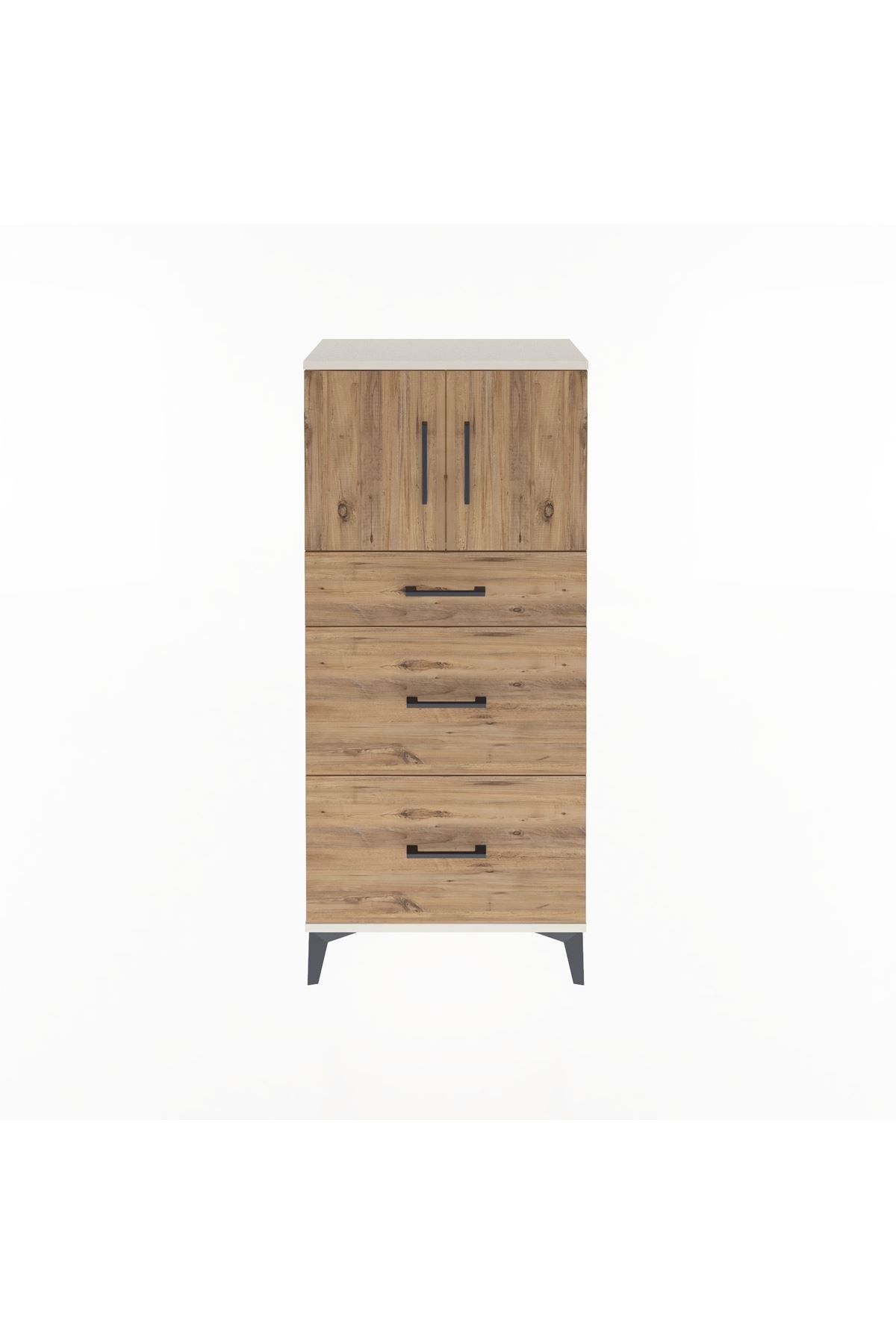 Arges Dolap Tek Raflı 3 Çekmeceli 2 Kapaklı 60x30x134 - S17M100V3A