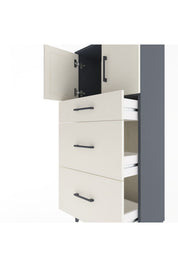 Arges Dolap Tek Raflı 3 Çekmeceli 2 Kapaklı 60x30x134 - S17M100V4A
