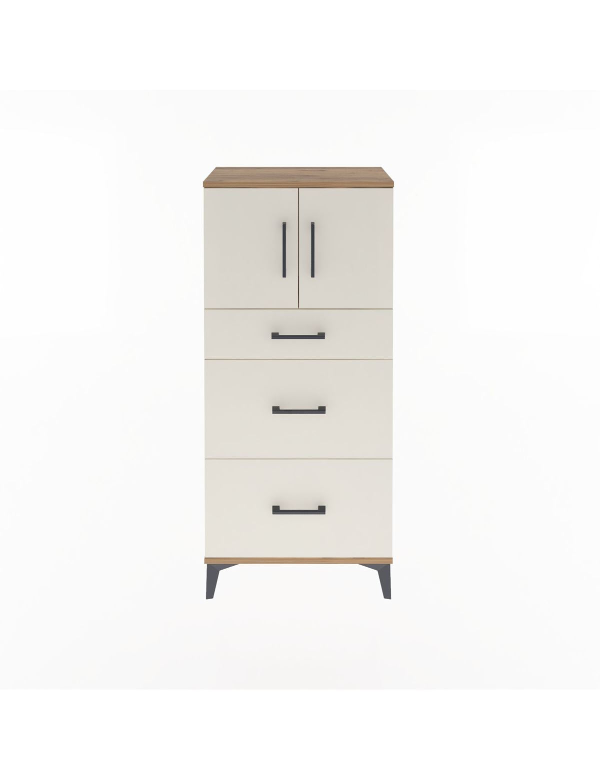 Arges Dolap Tek Raflı 3 Çekmeceli 2 Kapaklı 60x30x134 - S17M100V7A