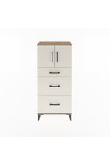 Arges Dolap Tek Raflı 3 Çekmeceli 2 Kapaklı 60x30x134