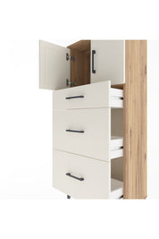 Arges Dolap Tek Raflı 3 Çekmeceli 2 Kapaklı 60x30x134 - S17M100V7A