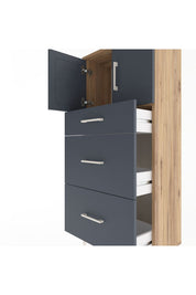 Arges Dolap Tek Raflı 3 Çekmeceli 2 Kapaklı 60x30x134 - S17M100V8A