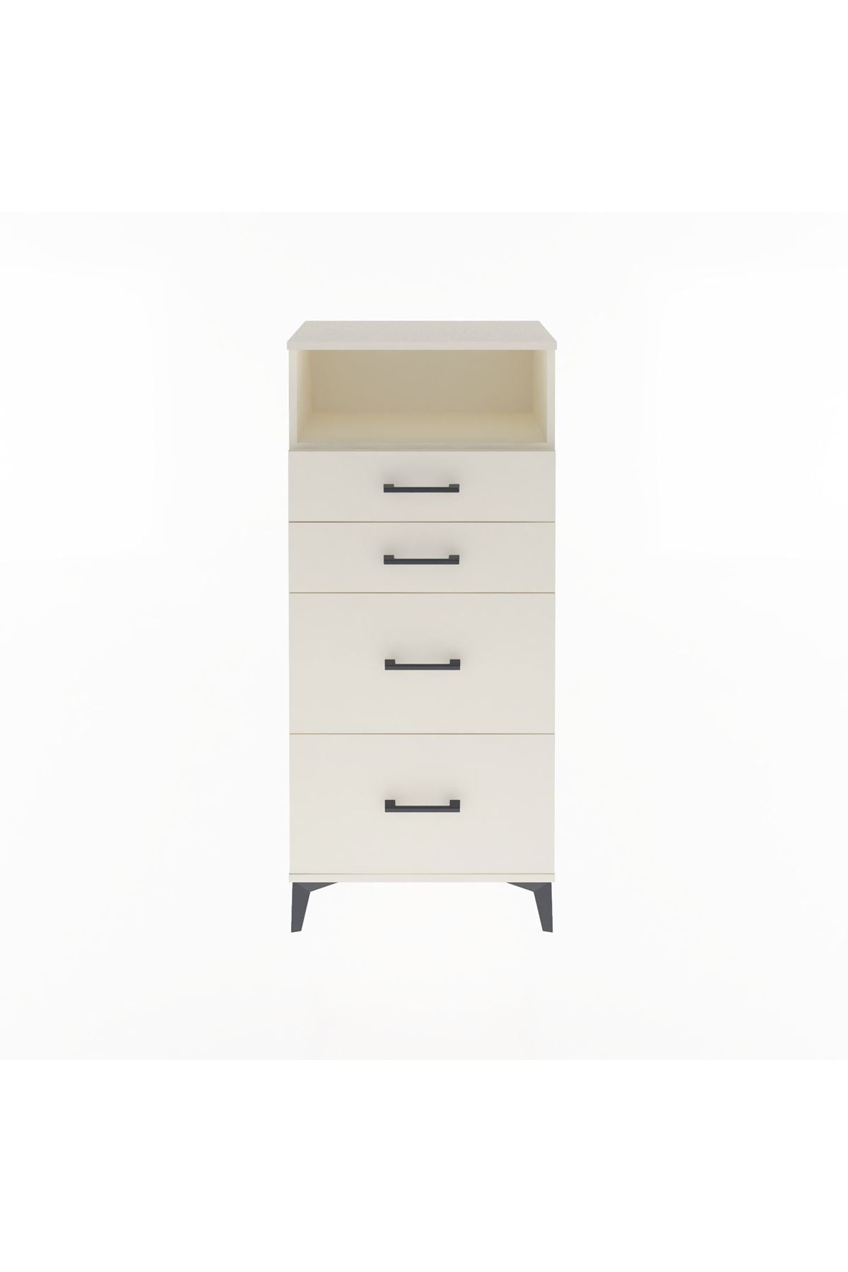 Arges Dolap Tek Raflı 4 Çekmeceli 60x30x134 - S17M101V1A