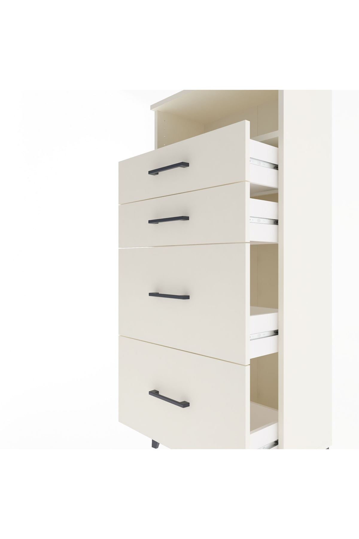 Arges Dolap Tek Raflı 4 Çekmeceli 60x30x134 - S17M101V1A