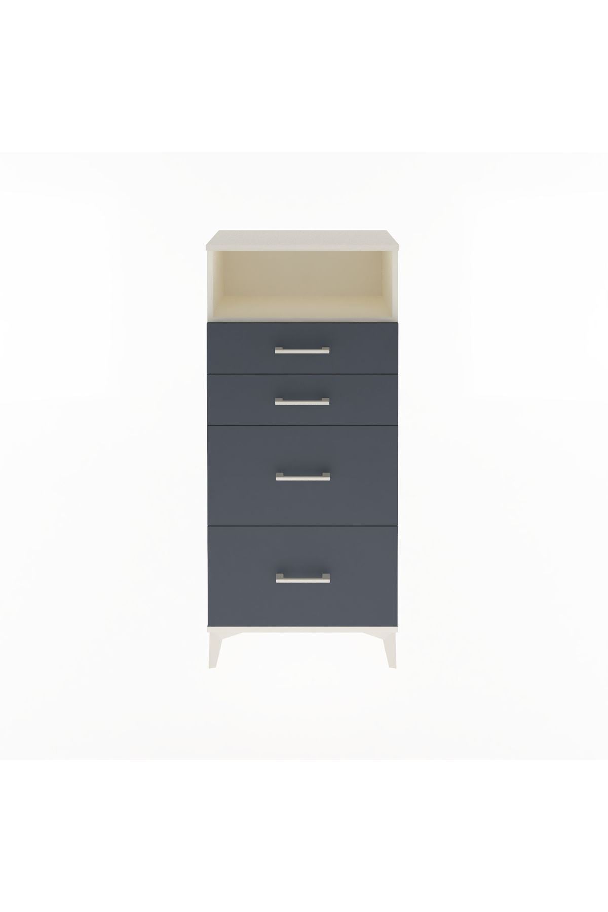 Arges Dolap Tek Raflı 4 Çekmeceli 60x30x134 - S17M101V2A