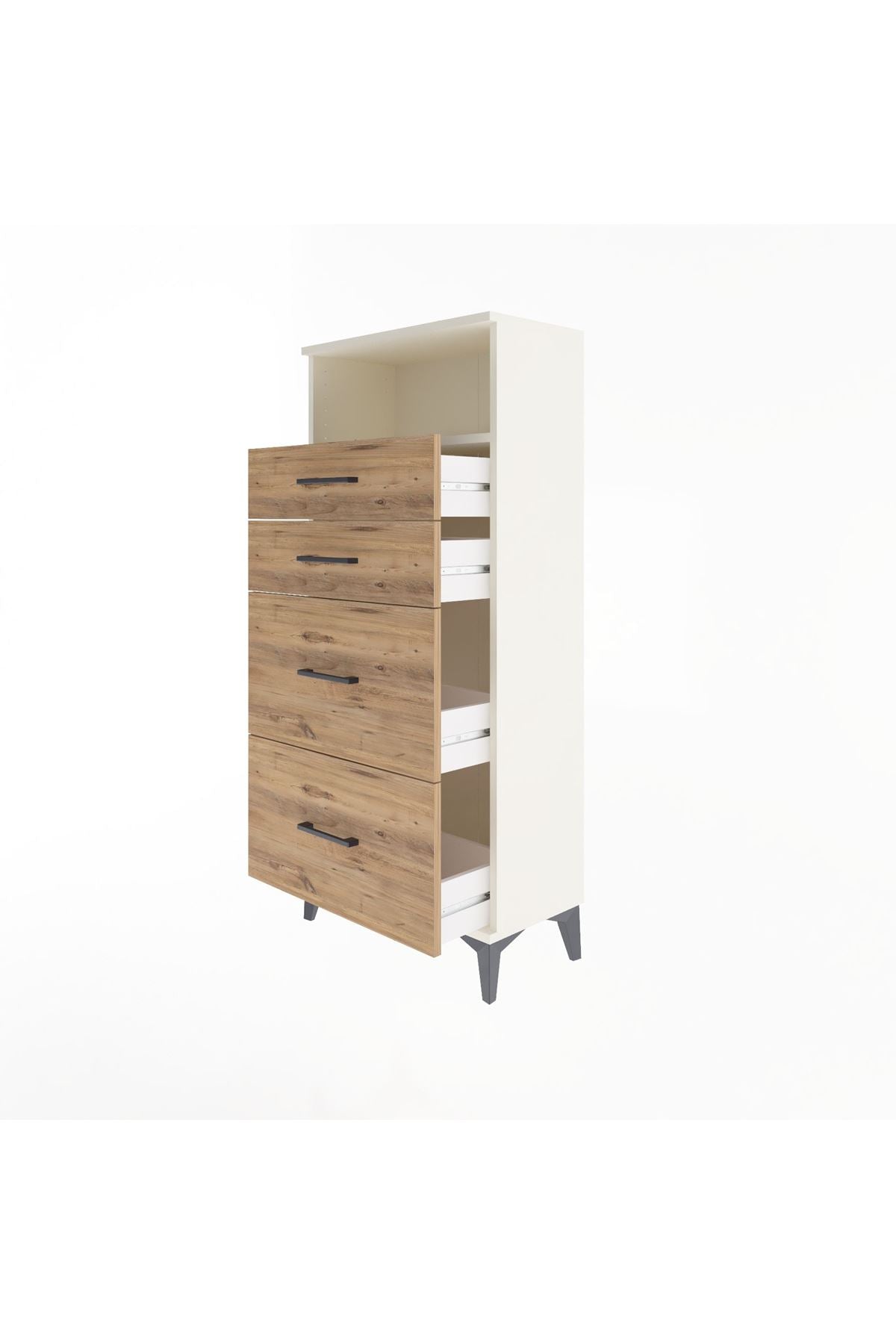 Arges Dolap Tek Raflı 4 Çekmeceli 60x30x134 - S17M101V3A