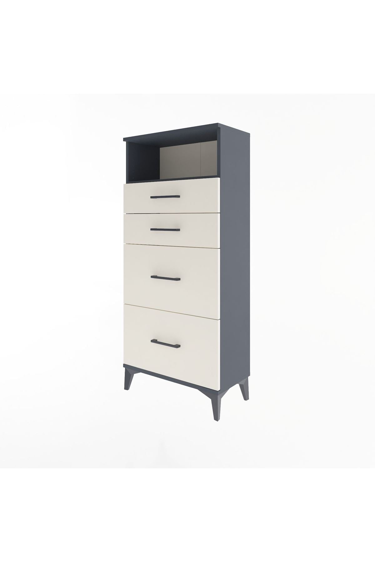 Arges Dolap Tek Raflı 4 Çekmeceli 60x30x134 - S17M101V4A