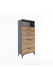 Arges Dolap Tek Raflı 4 Çekmeceli 60x30x134 - S17M101V6A