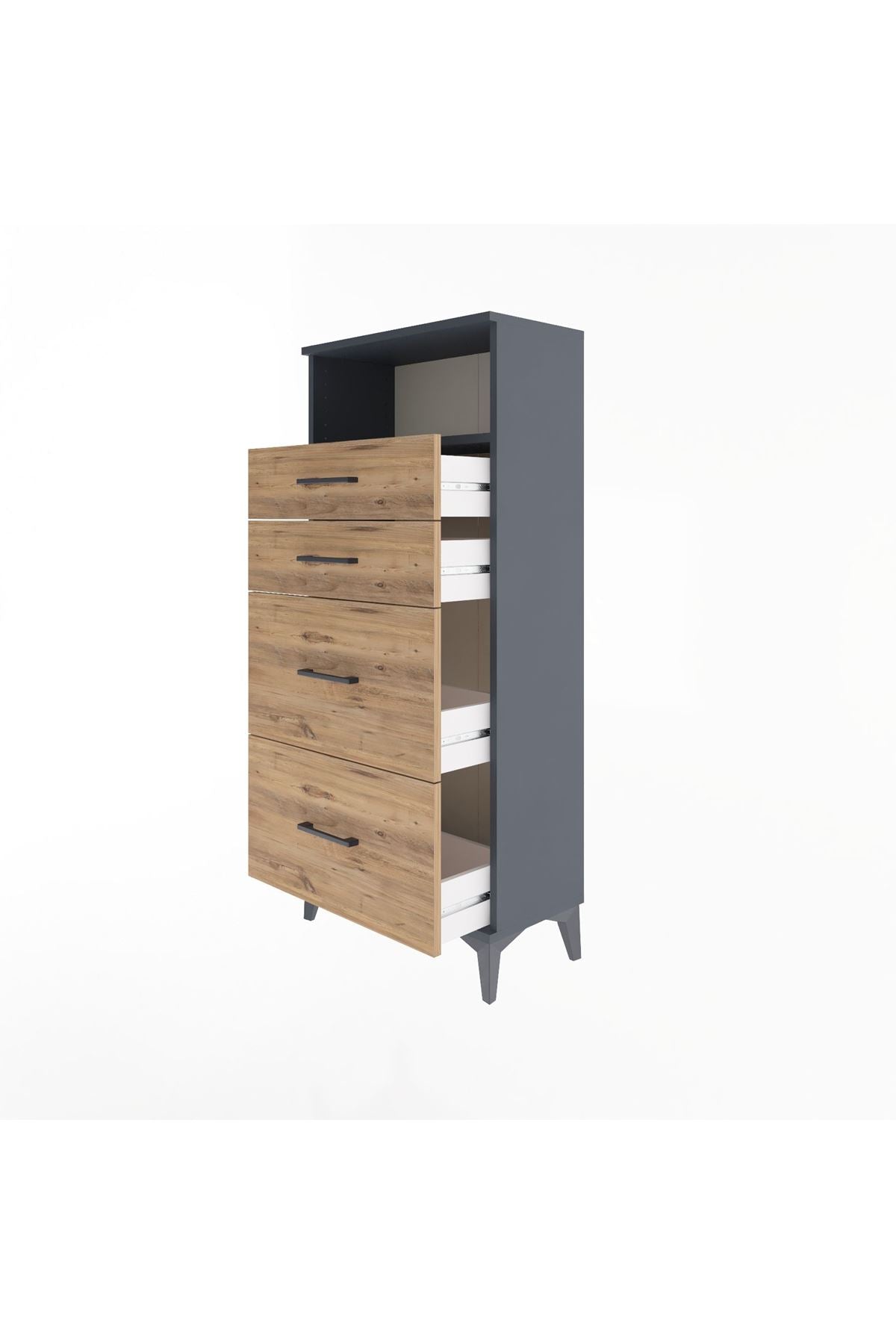 Arges Dolap Tek Raflı 4 Çekmeceli 60x30x134 - S17M101V6A
