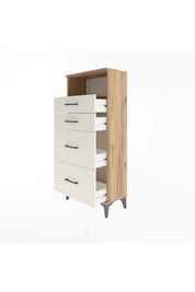 Arges Dolap Tek Raflı 4 Çekmeceli 60x30x134 - S17M101V7A