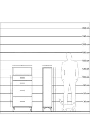 Arges Dolap Tek Raflı 4 Çekmeceli 60x30x134 - S17M101V8A