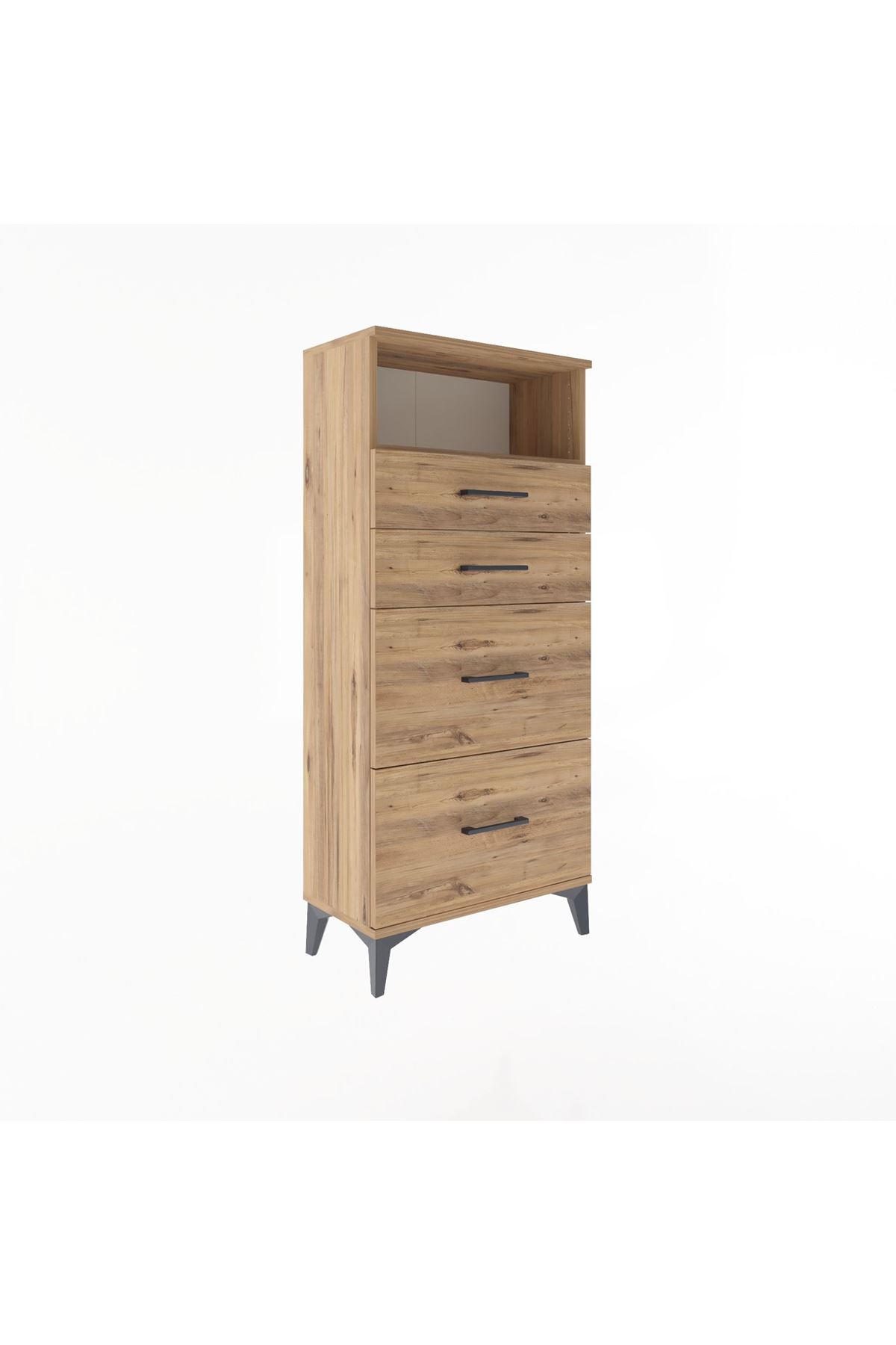 Arges Dolap Tek Raflı 4 Çekmeceli 60x30x134 - S17M101V9A