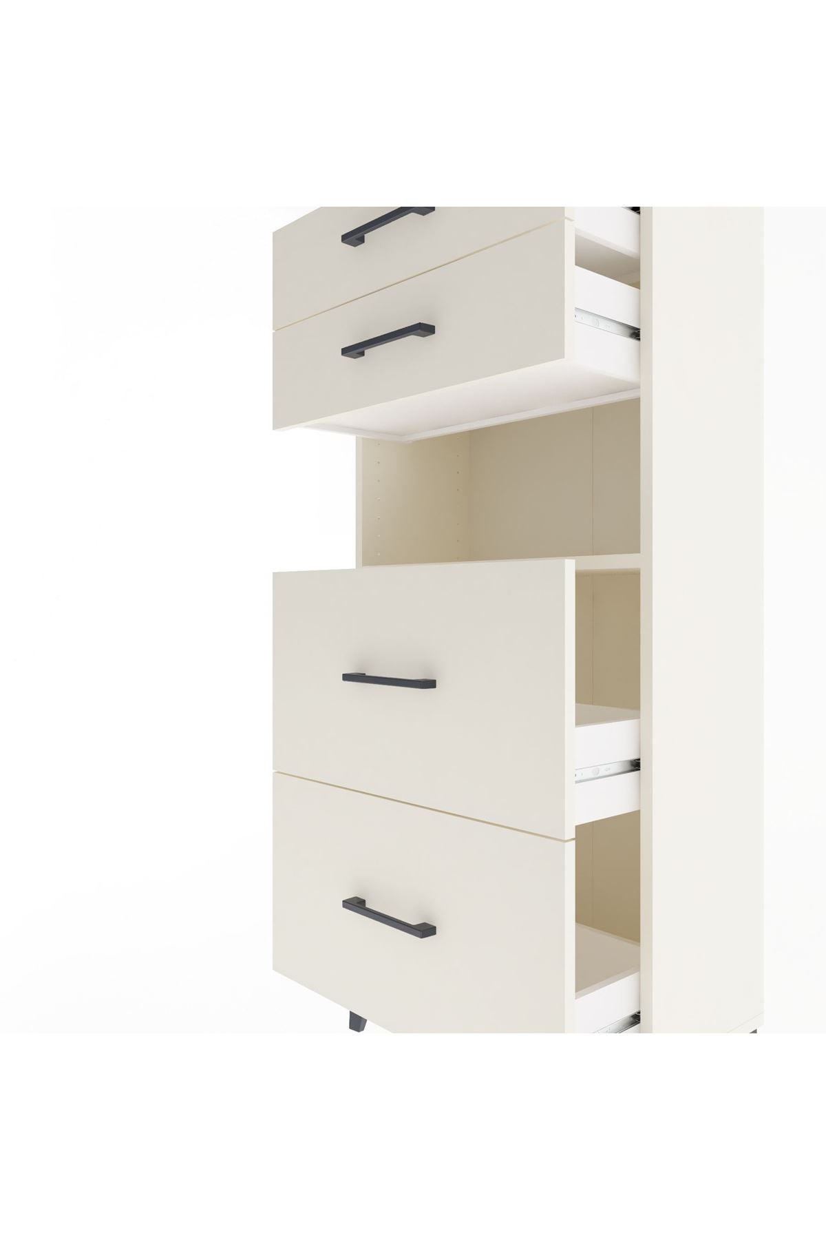 Arges Dolap Tek Raflı 4 Çekmeceli 60x30x134 - S17M102V1A
