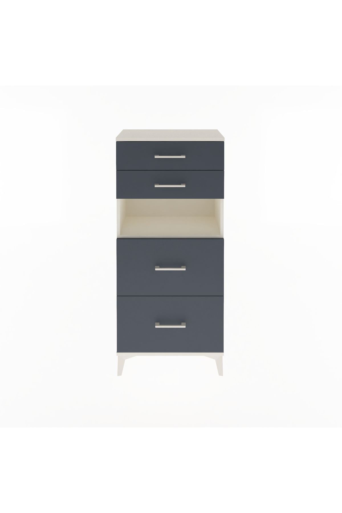 Arges Dolap Tek Raflı 4 Çekmeceli 60x30x134 - S17M102V2A