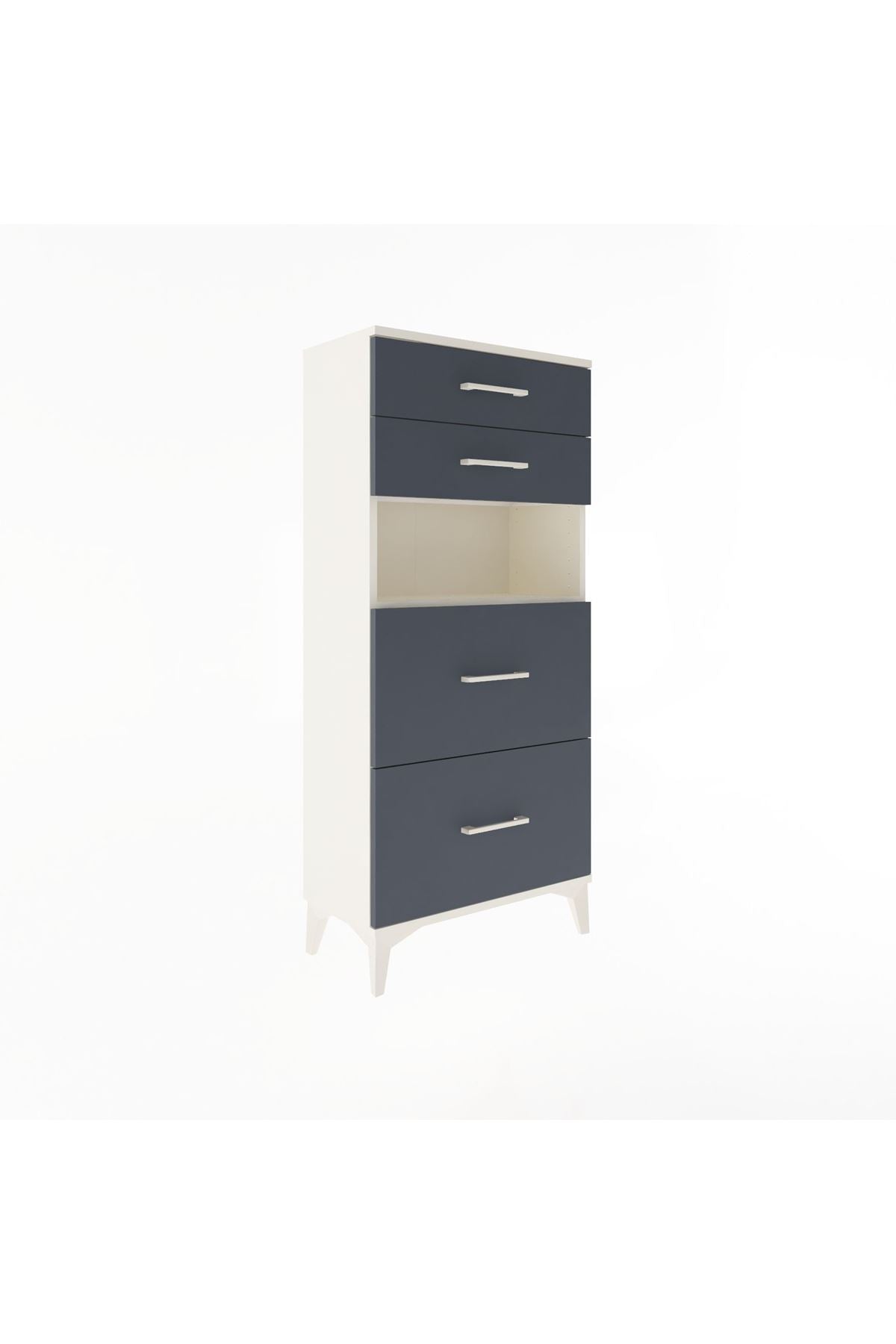 Arges Dolap Tek Raflı 4 Çekmeceli 60x30x134 - S17M102V2A