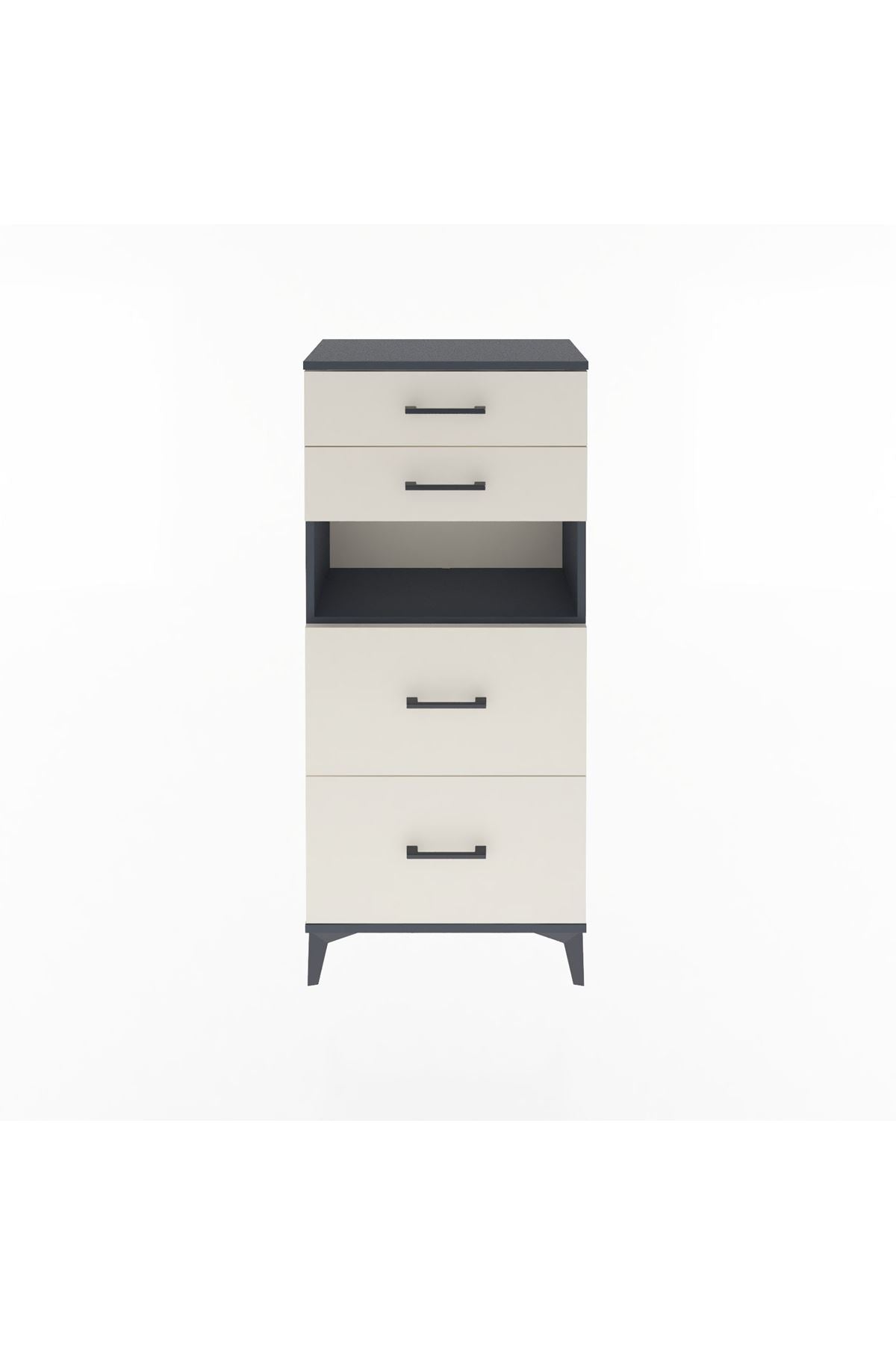 Arges Dolap Tek Raflı 4 Çekmeceli 60x30x134 - S17M102V4A