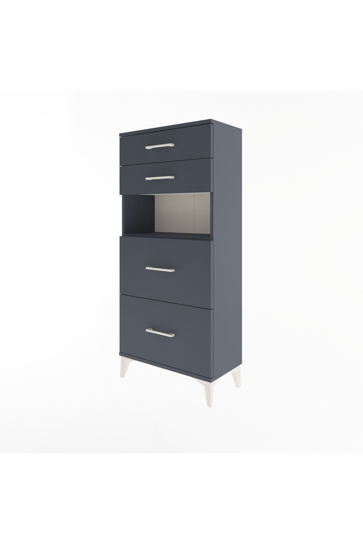 Arges Dolap Tek Raflı 4 Çekmeceli 60x30x134 - S17M102V5A
