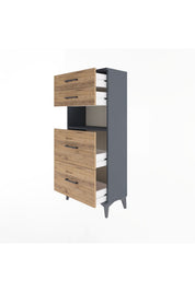 Arges Dolap Tek Raflı 4 Çekmeceli 60x30x134 - S17M102V6A