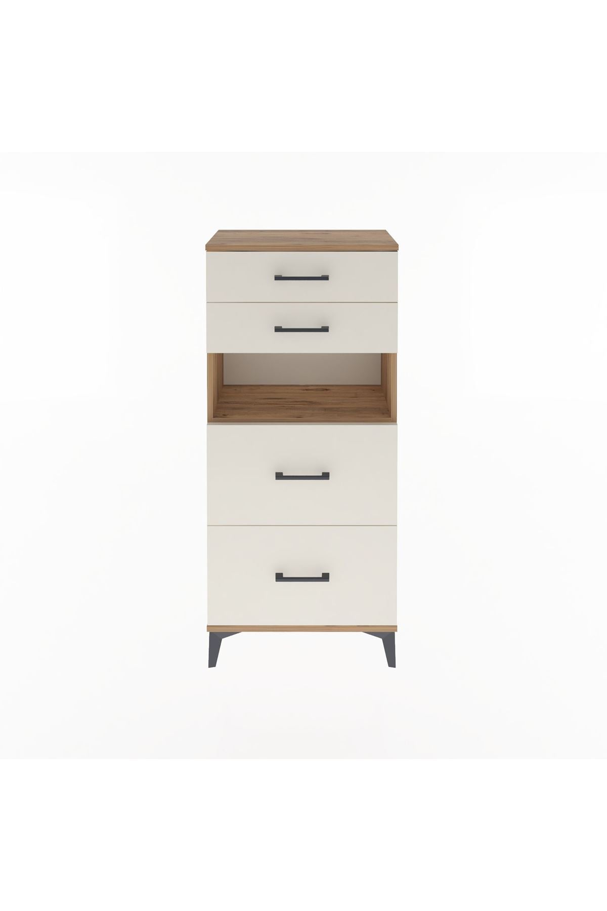 Arges Dolap Tek Raflı 4 Çekmeceli 60x30x134 - S17M102V7A