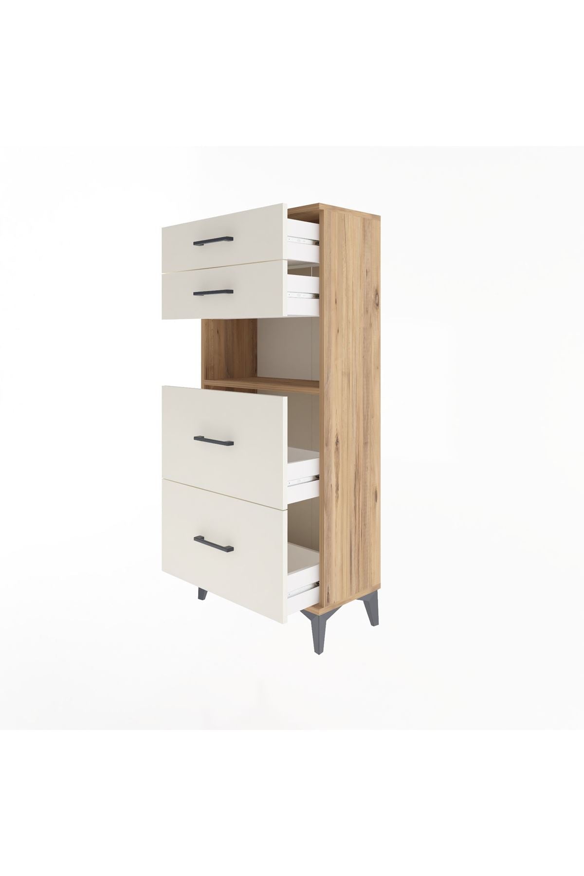 Arges Dolap Tek Raflı 4 Çekmeceli 60x30x134 - S17M102V7A